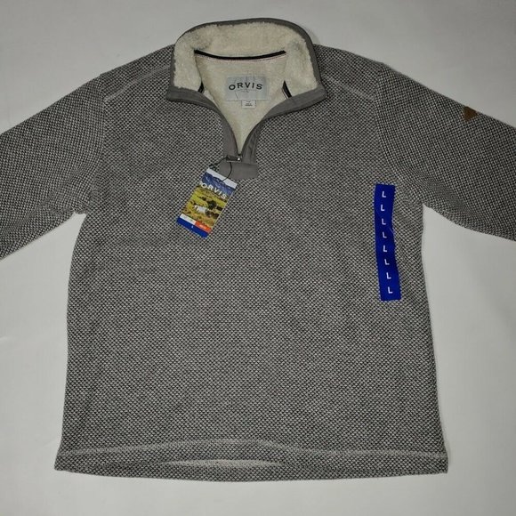 New Orvis 4 Zip Sherpa Lined Pullover 